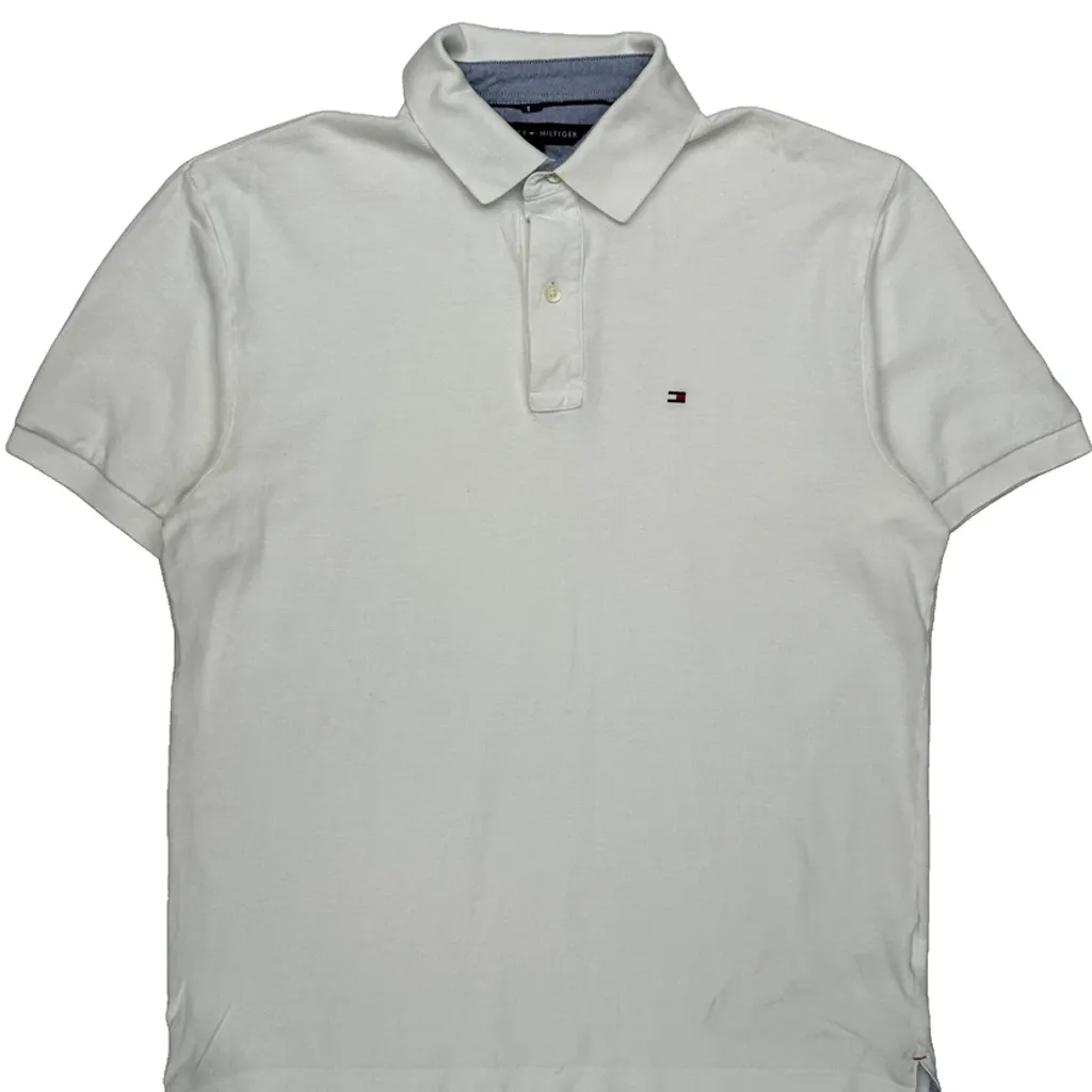 Tommy Hilfiger Polo Shirt - Medium White Cotton - Image 4