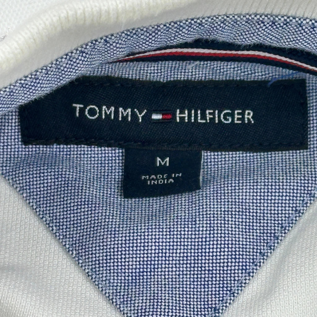 Tommy Hilfiger Polo Shirt - Medium White Cotton - Image 3