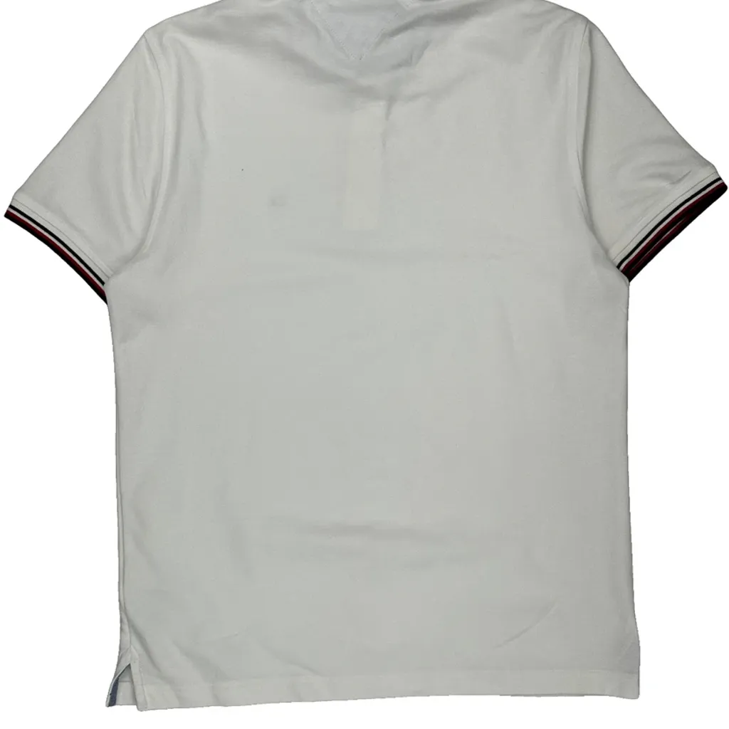 Tommy Hilfiger Polo Shirt - Medium White Cotton - Image 7