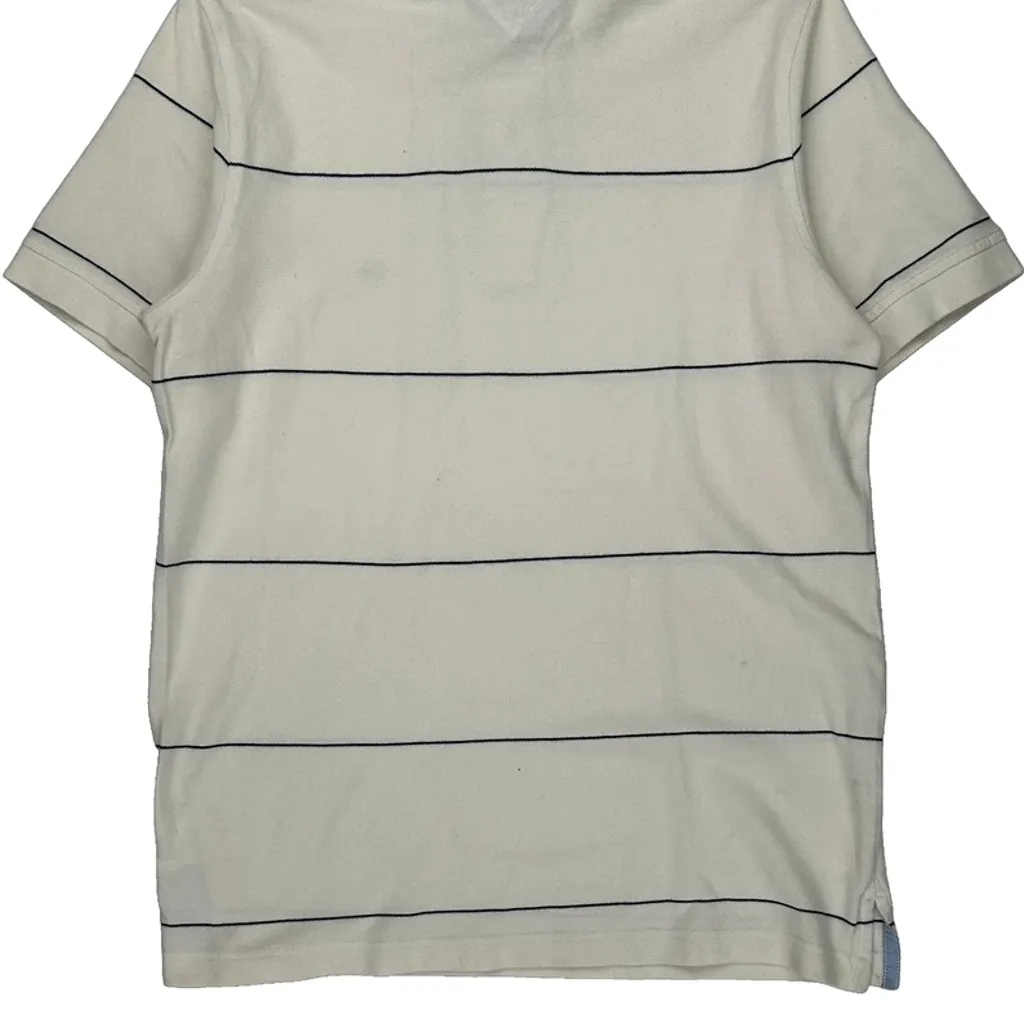 Tommy Hilfiger Striped Polo Shirt - Medium White Cotton - Image 6