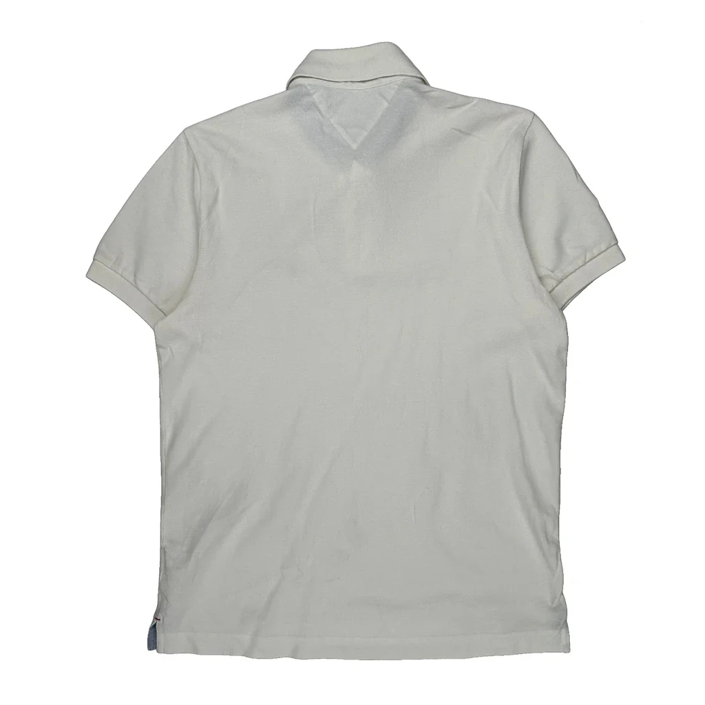 Tommy Hilfiger Polo Shirt - Medium White Cotton - Image 2