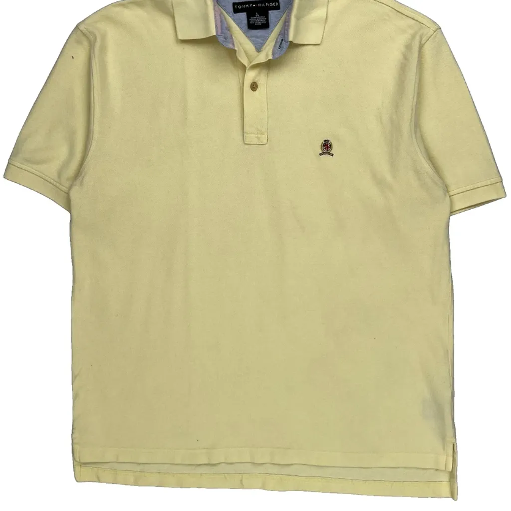 Tommy Hilfiger Polo Shirt - Large Yellow Cotton - Image 5