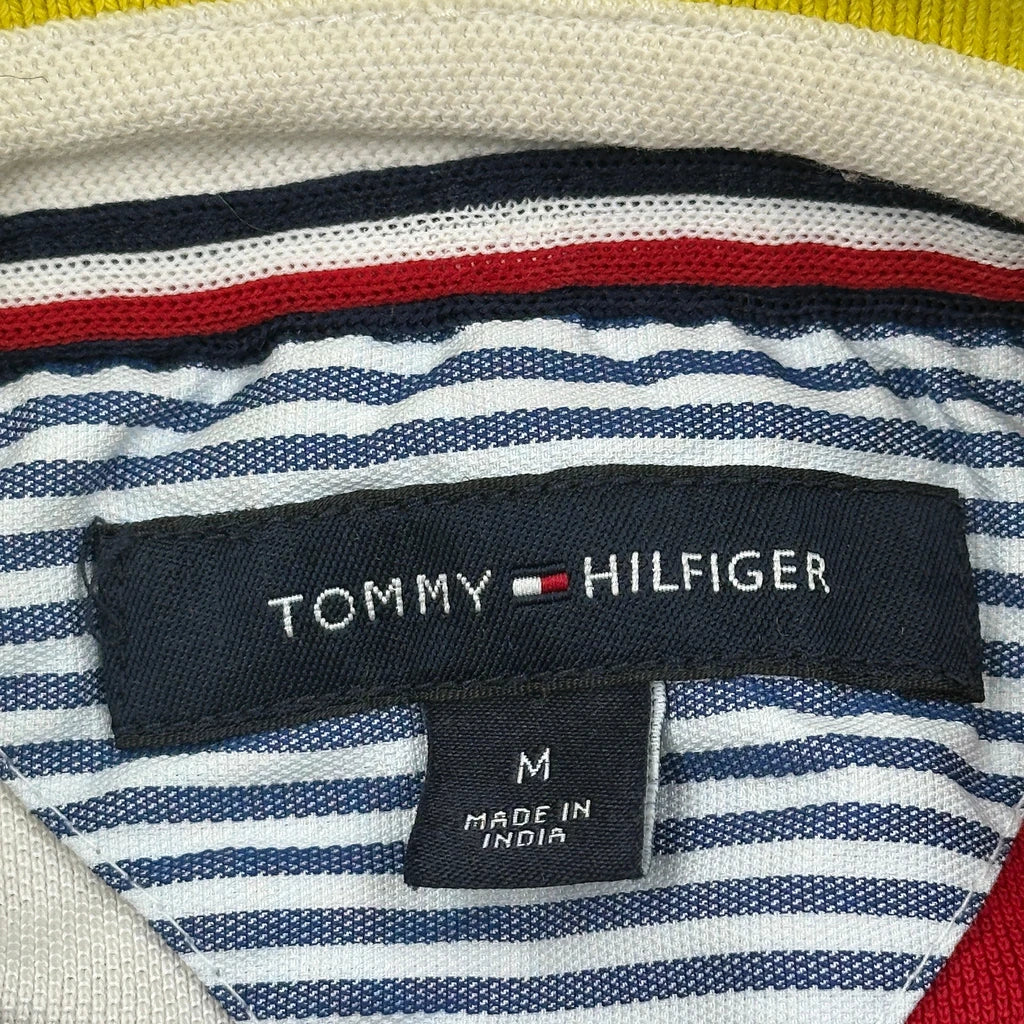 Tommy Hilfiger Striped Polo Shirt - Medium Yellow Cotton - Image 3