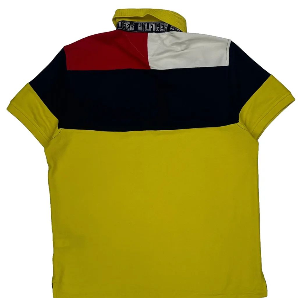 Tommy Hilfiger Striped Polo Shirt - Medium Yellow Cotton - Image 6