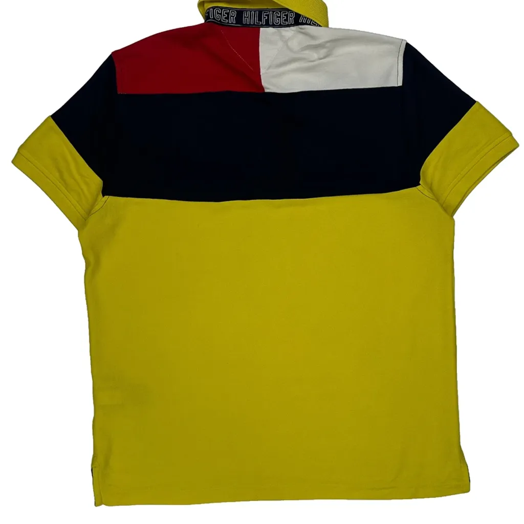 Tommy Hilfiger Striped Polo Shirt - Medium Yellow Cotton - Image 7