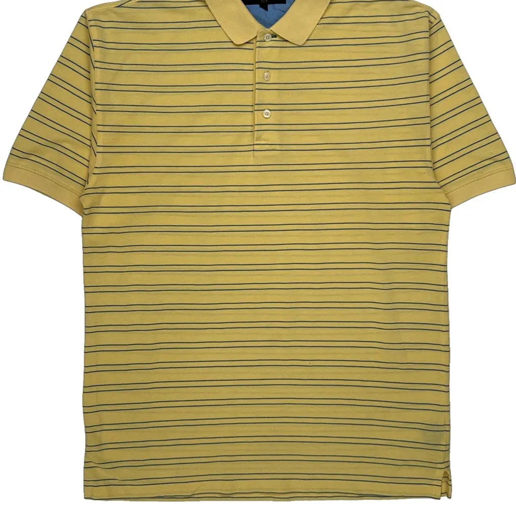Tommy Hilfiger Striped Polo Shirt - Medium Yellow Cotton - Image 4