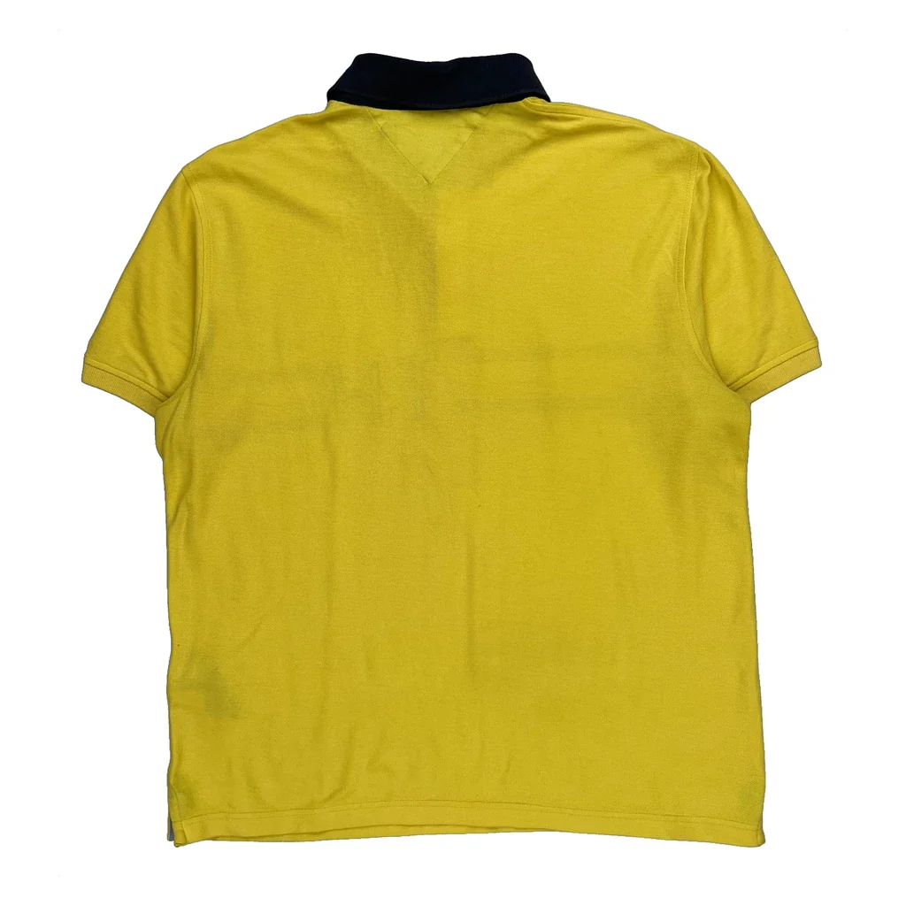 Tommy Hilfiger Striped Polo Shirt - Medium Yellow Cotton - Image 2
