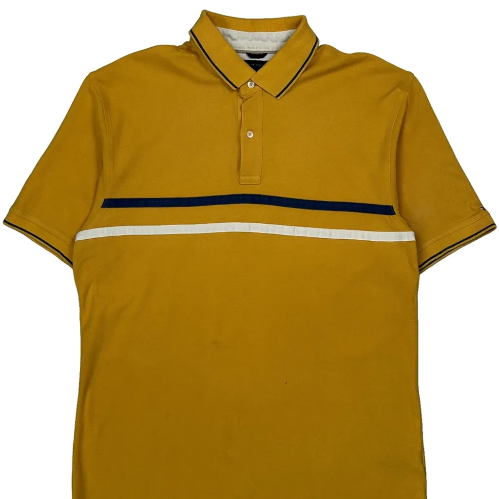 Tommy Hilfiger Striped Polo Shirt - XL Yellow Cotton - Image 4