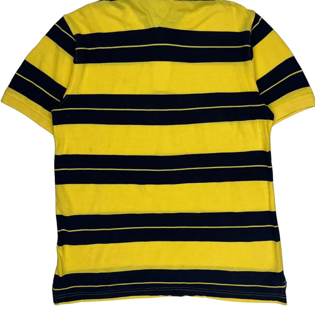 Tommy Hilfiger Striped Polo Shirt - XL Yellow Cotton - Image 6