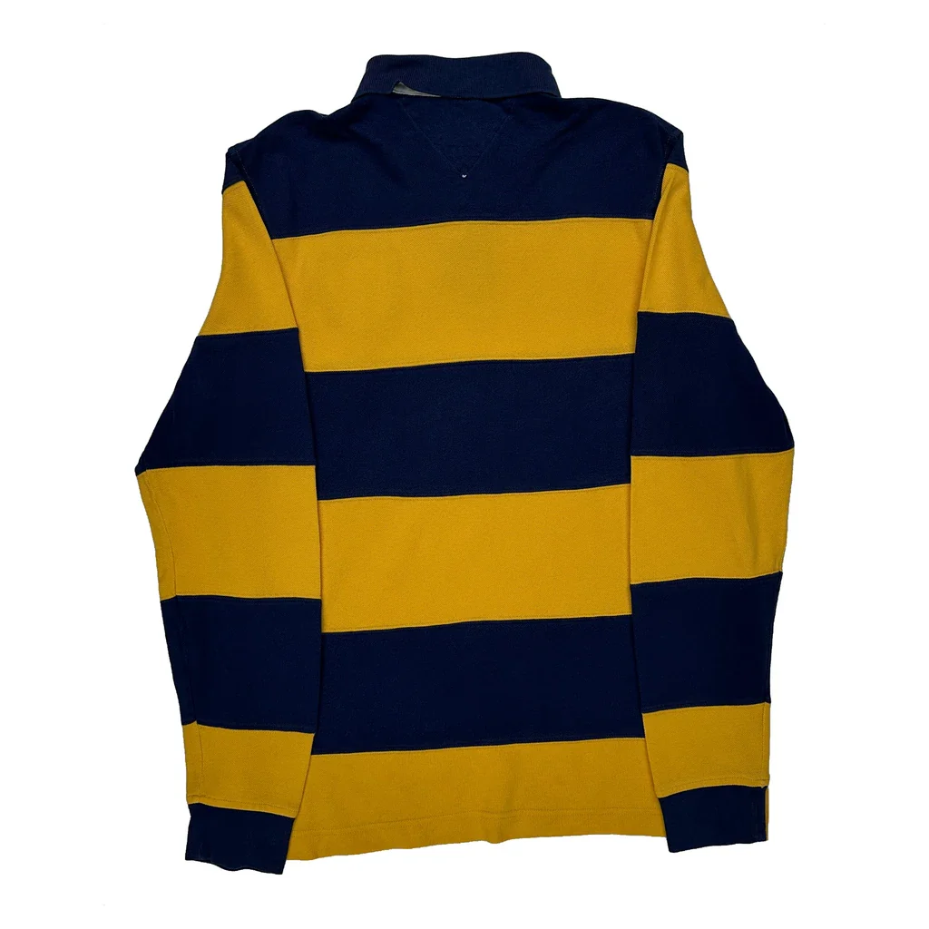 Tommy Hilfiger Striped Rugby Shirt - Medium Blue Cotton - Image 2