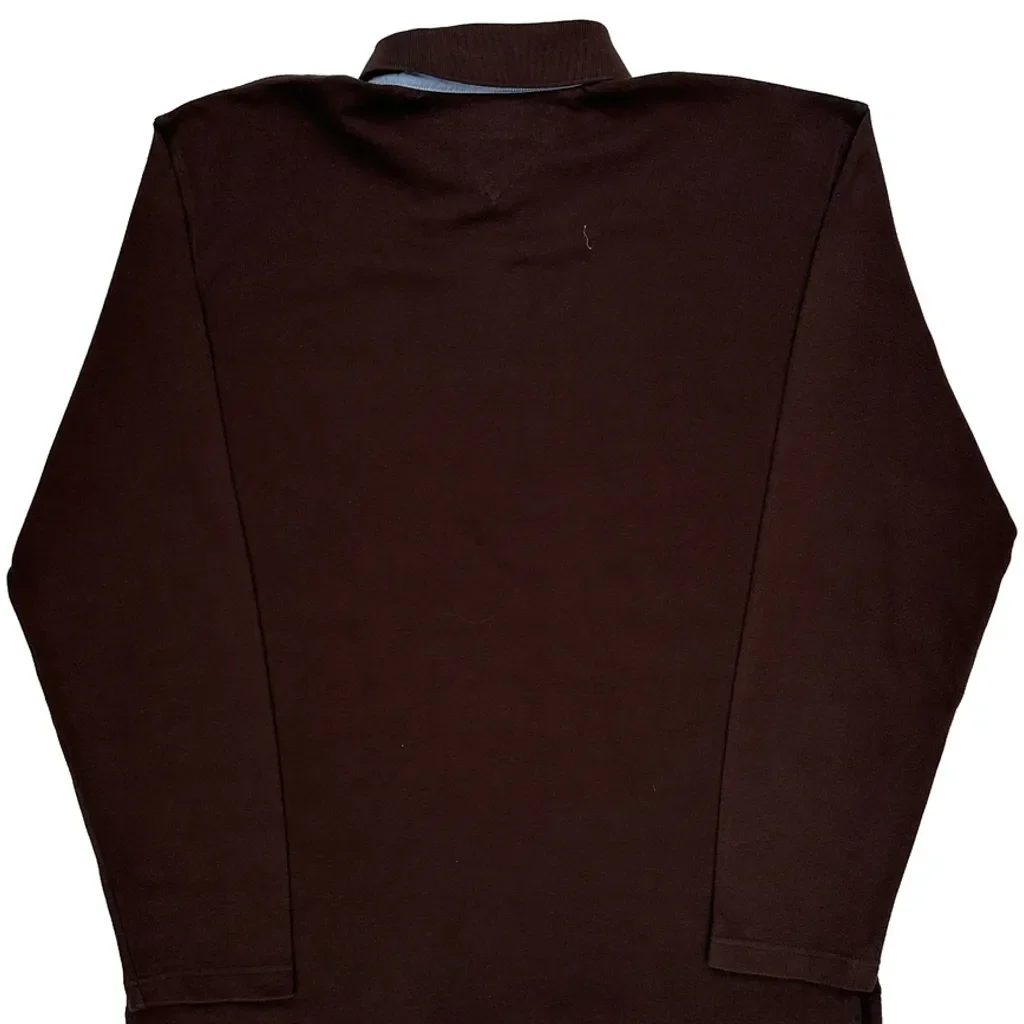 Tommy Hilfiger Rugby Shirt - Large Brown Cotton - Image 6