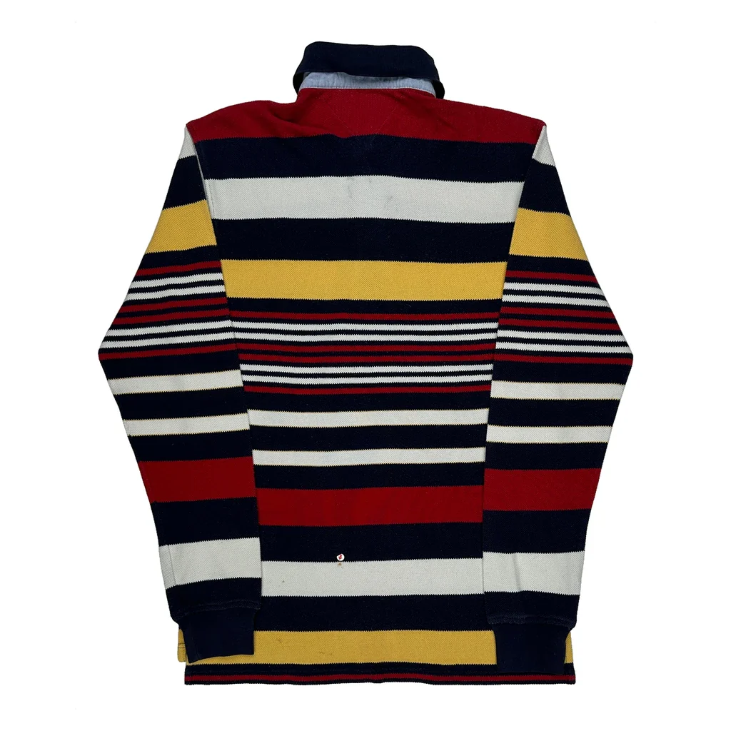 Tommy Hilfiger Striped Rugby Shirt - Medium Multicoloured Cotton - Image 2