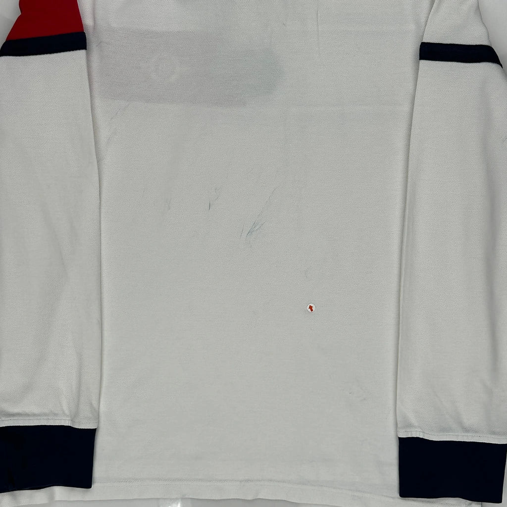 Tommy Hilfiger Striped Rugby Shirt - Large White Cotton - Image 3