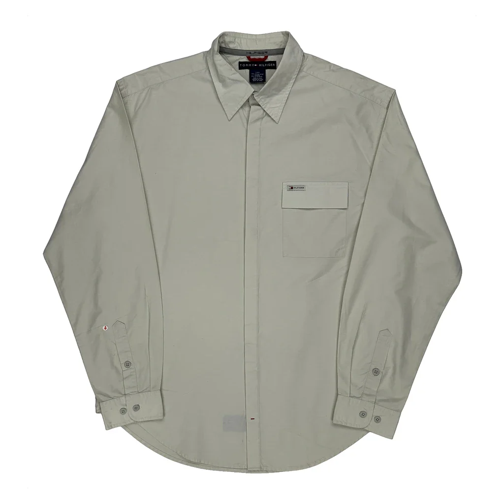Tommy Hilfiger Shirt - Large Beige Cotton