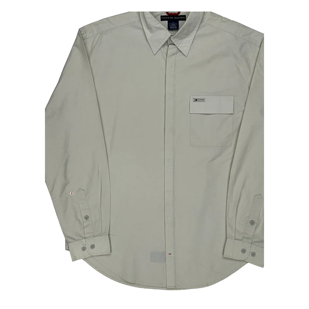 Tommy Hilfiger Shirt - Large Beige Cotton - Image 2