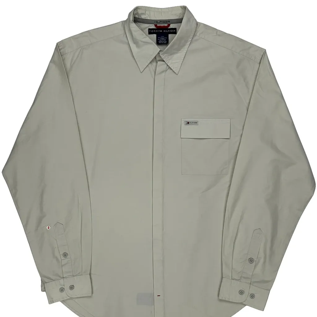Tommy Hilfiger Shirt - Large Beige Cotton - Image 6