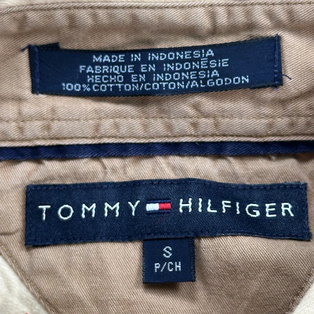 Tommy Hilfiger Striped Shirt - Small Beige Cotton - Image 3