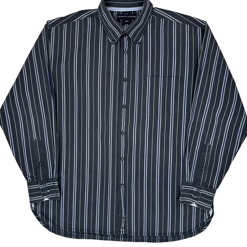 Tommy Hilfiger Striped Shirt - Large Black Cotton - Image 4