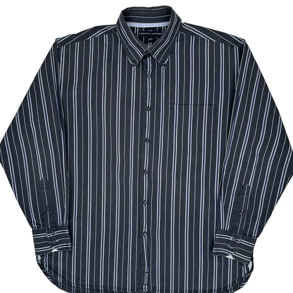 Tommy Hilfiger Striped Shirt - Large Black Cotton - Image 5