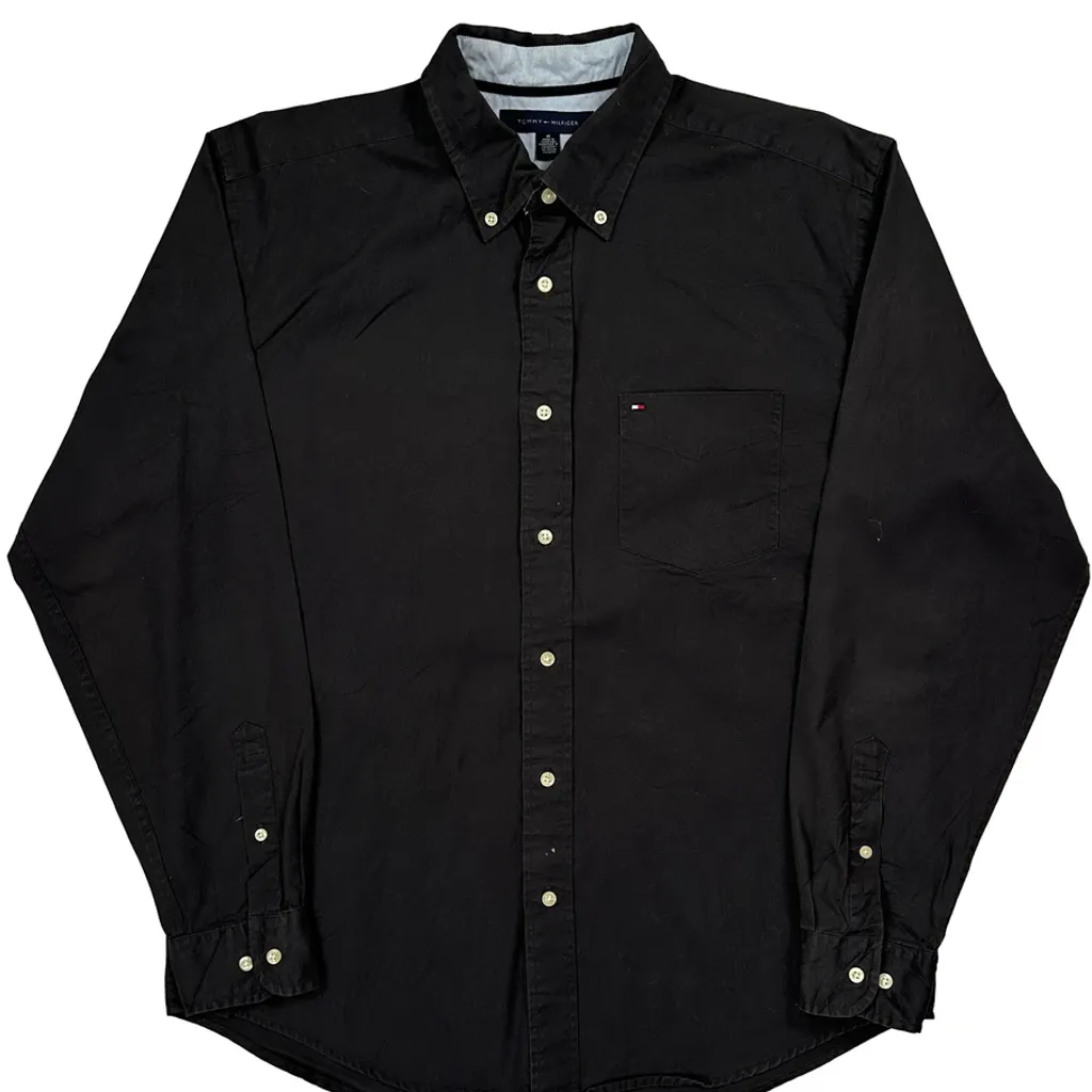 Tommy Hilfiger Shirt - Medium Black Cotton - Image 4