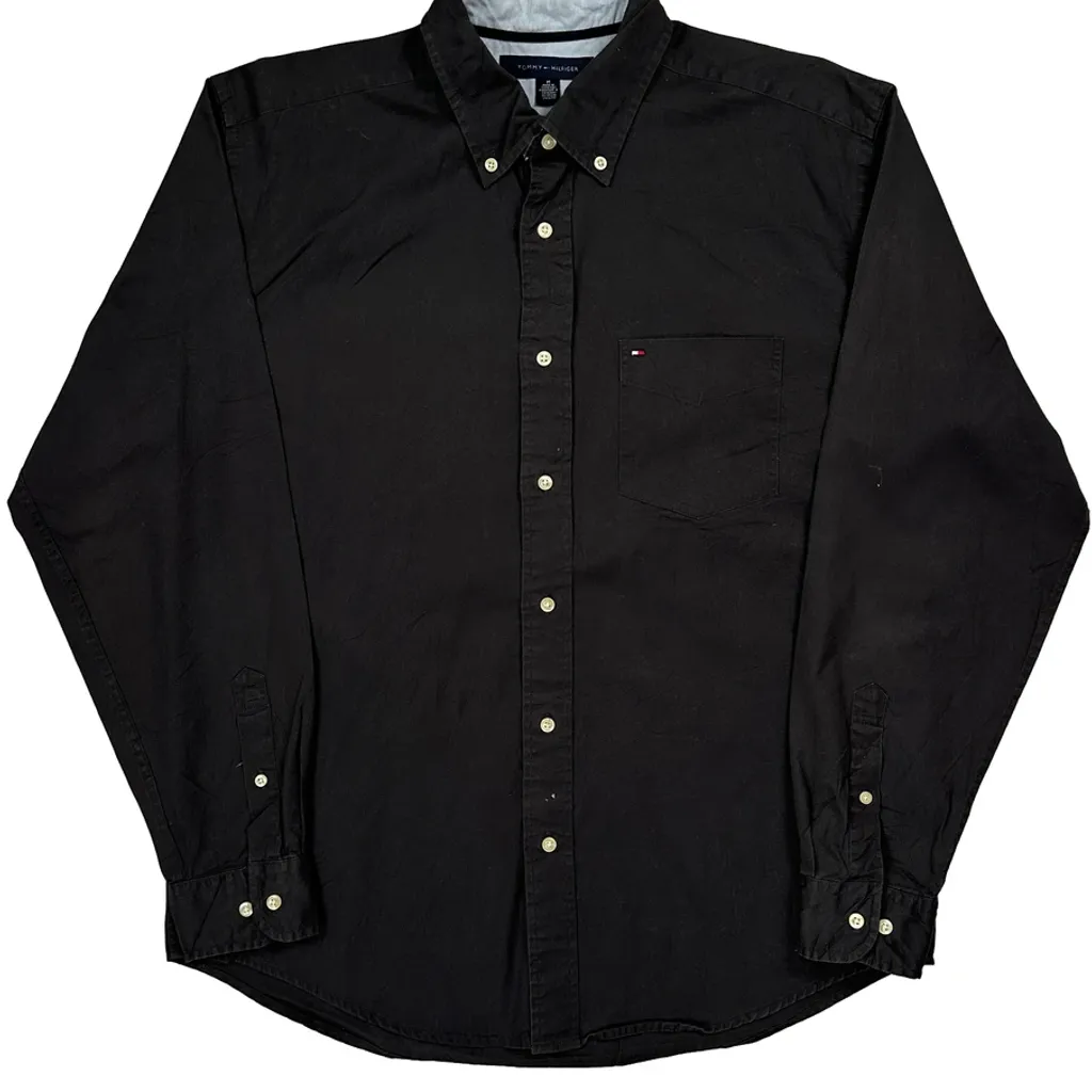 Tommy Hilfiger Shirt - Medium Black Cotton - Image 5