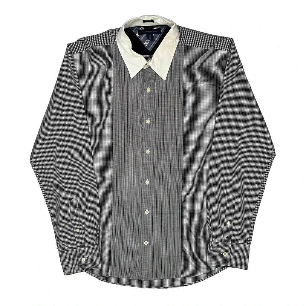 Tommy Hilfiger Slim Fit Shirt - Large Black & White Cotton