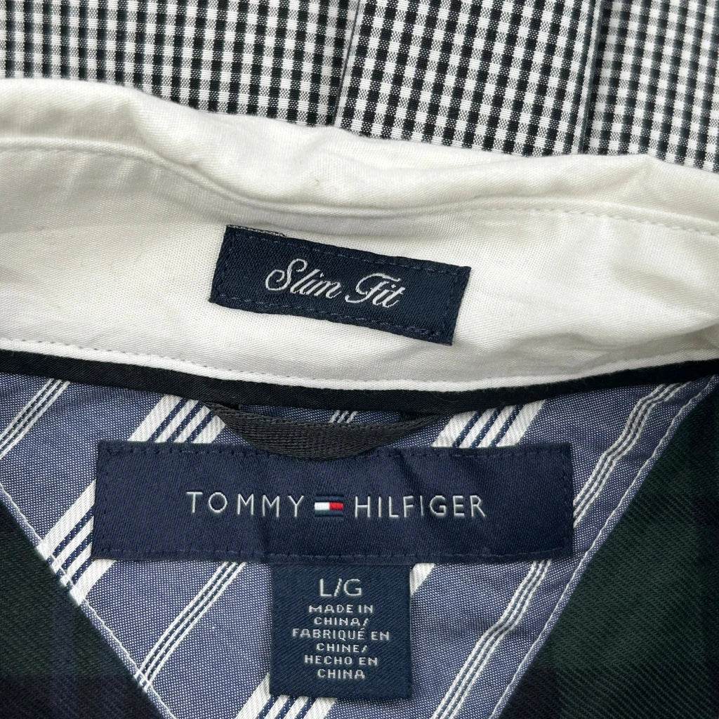 Tommy Hilfiger Slim Fit Shirt - Large Black & White Cotton - Image 3