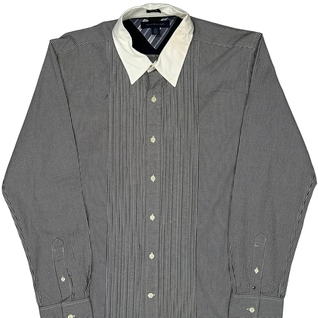Tommy Hilfiger Slim Fit Shirt - Large Black & White Cotton - Image 4