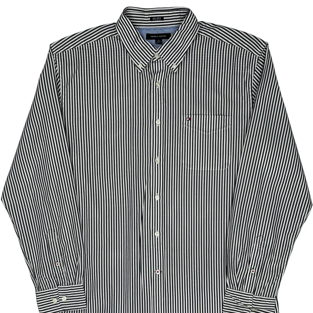 Tommy Hilfiger Striped Shirt - XL Black & White Cotton - Image 5