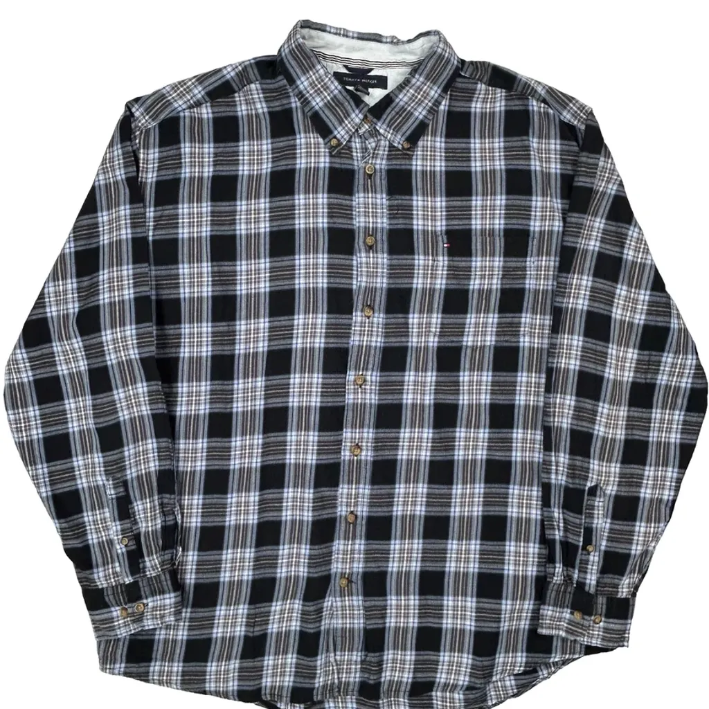 Tommy Hilfiger Checked Shirt - 2XL Black Cotton - Image 4