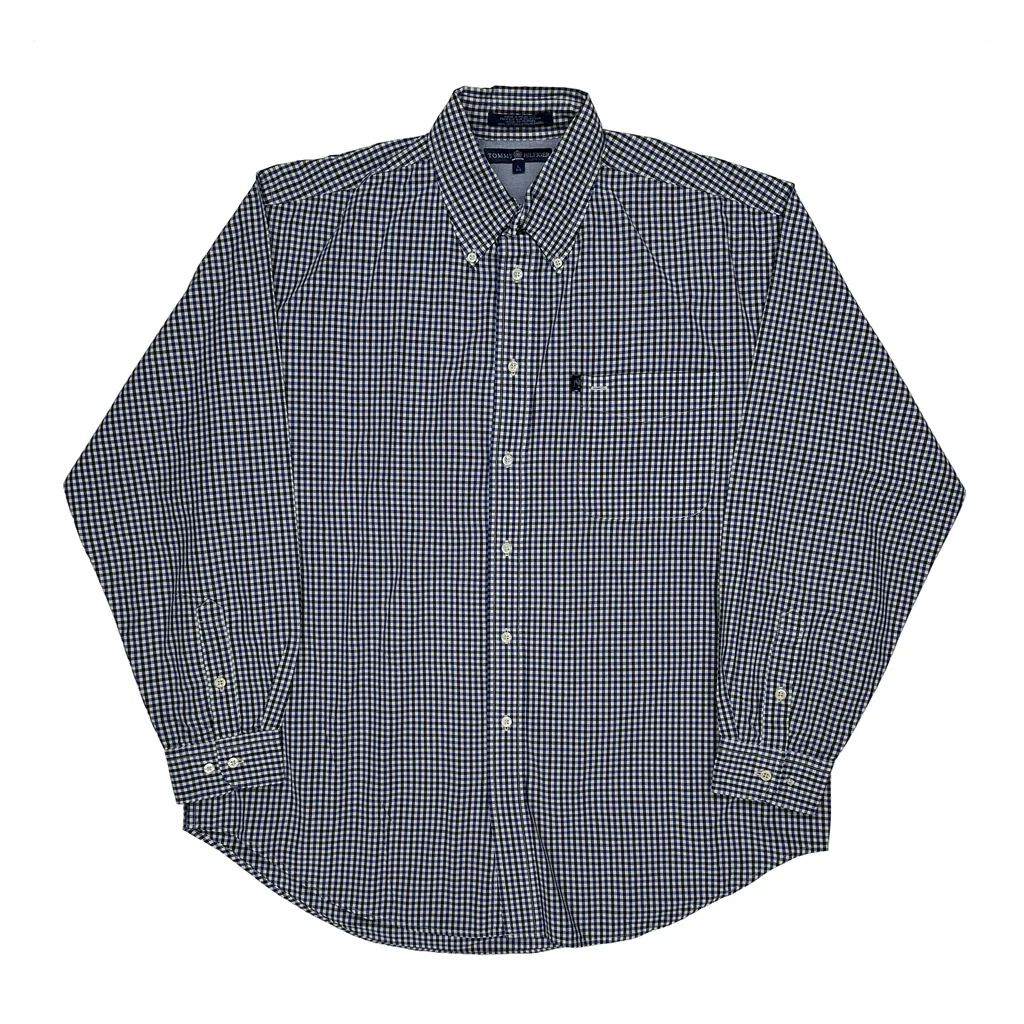 Tommy Hilfiger Checked Shirt - Large Blue Cotton
