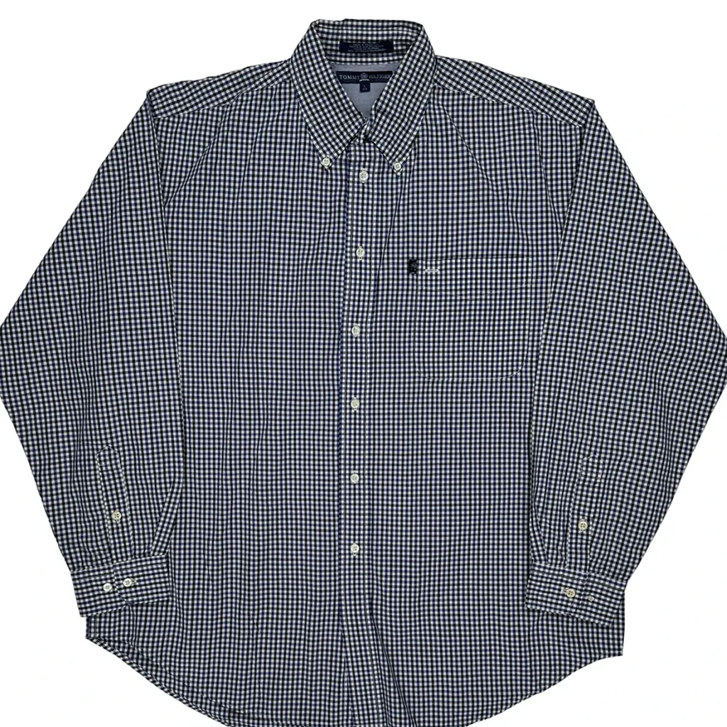 Tommy Hilfiger Checked Shirt - Large Blue Cotton - Image 4