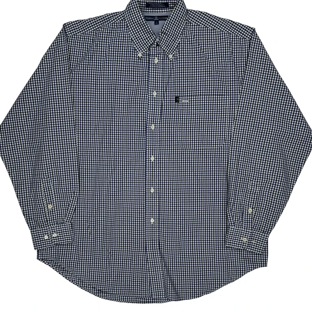Tommy Hilfiger Checked Shirt - Large Blue Cotton - Image 5