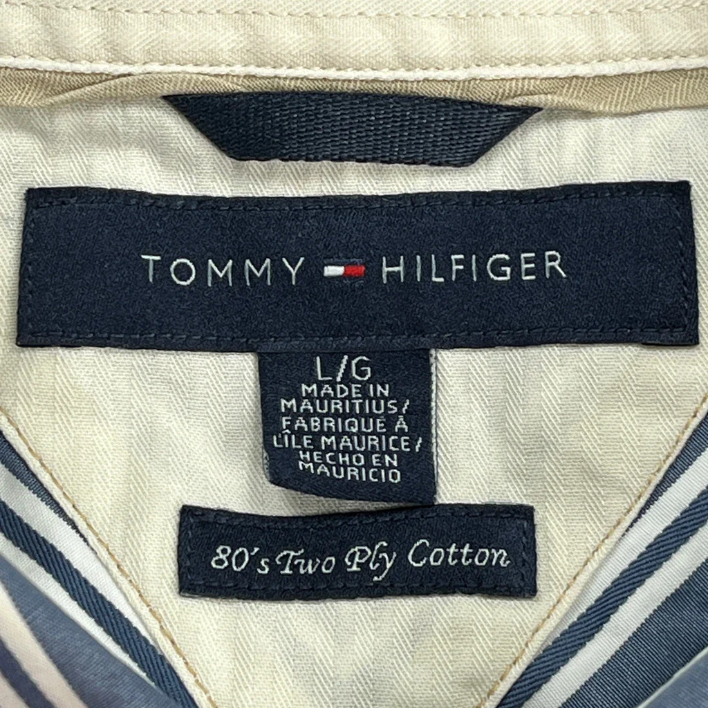 Tommy Hilfiger Striped Shirt - Large Blue Cotton - Image 3