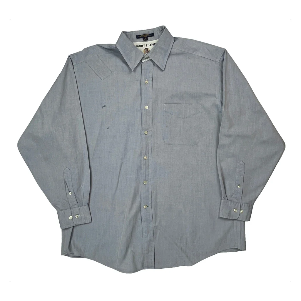 Tommy Hilfiger Shirt - Large Blue Cotton