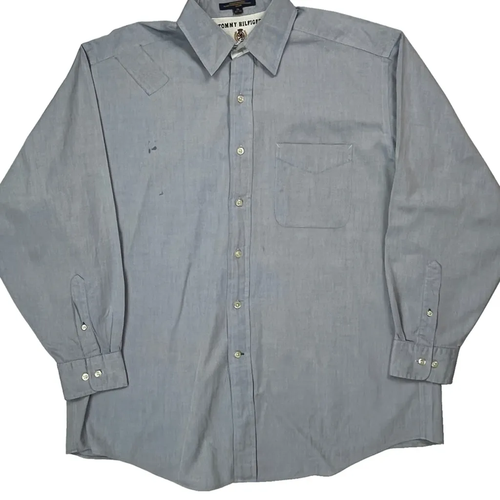 Tommy Hilfiger Shirt - Large Blue Cotton - Image 4