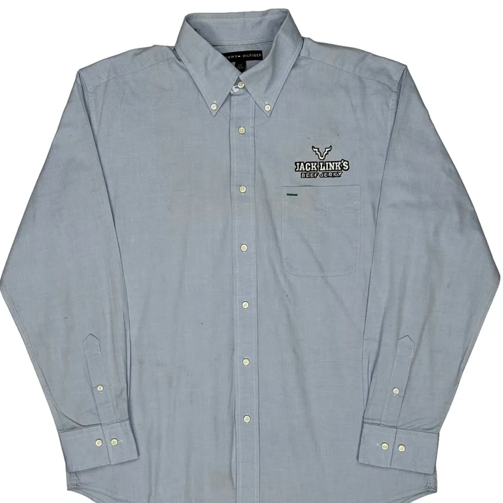 Tommy Hilfiger Shirt - Large Blue Cotton - Image 4