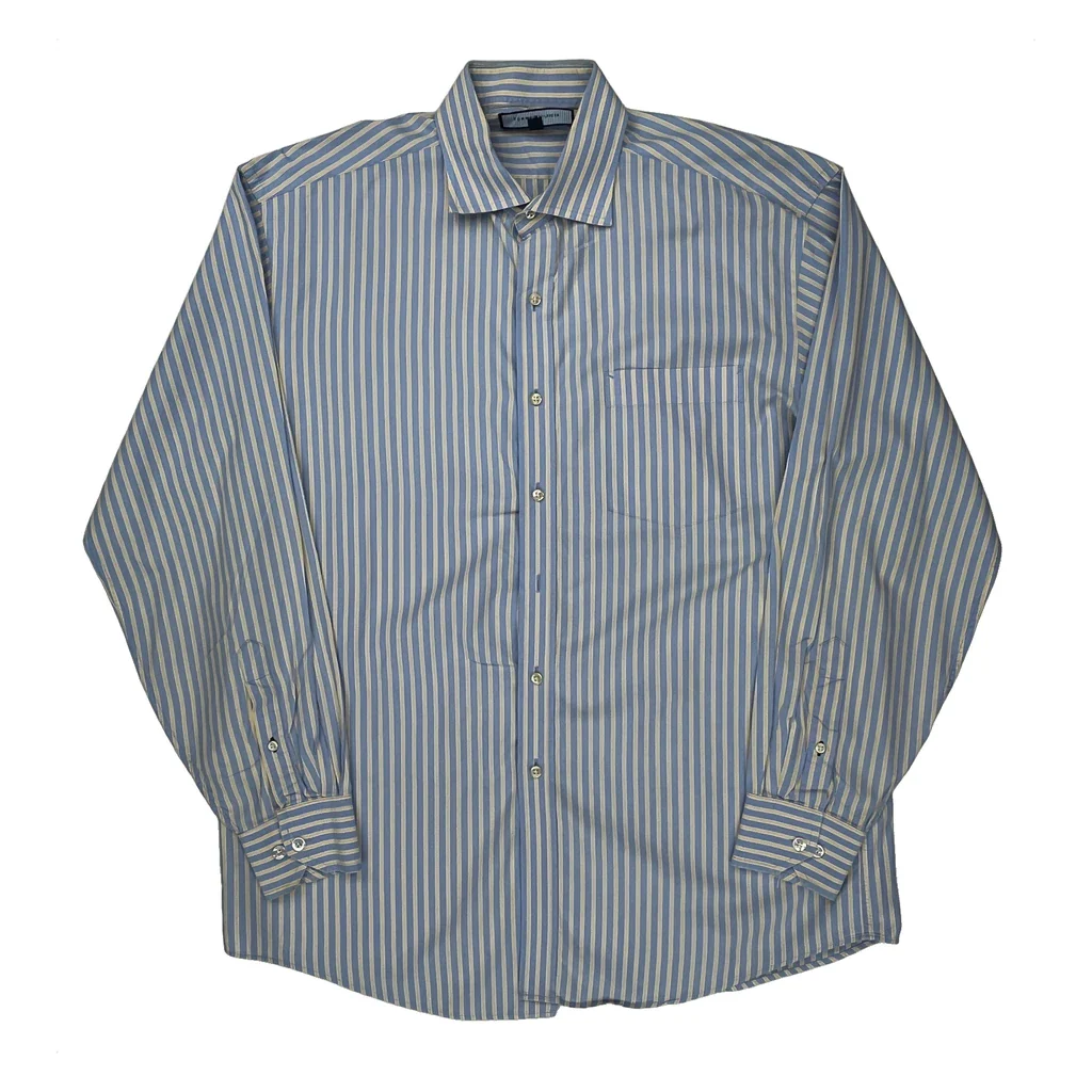 Tommy Hilfiger Striped Shirt - Large Blue Cotton