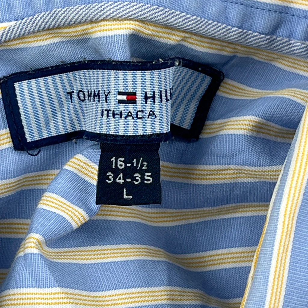 Tommy Hilfiger Striped Shirt - Large Blue Cotton - Image 3