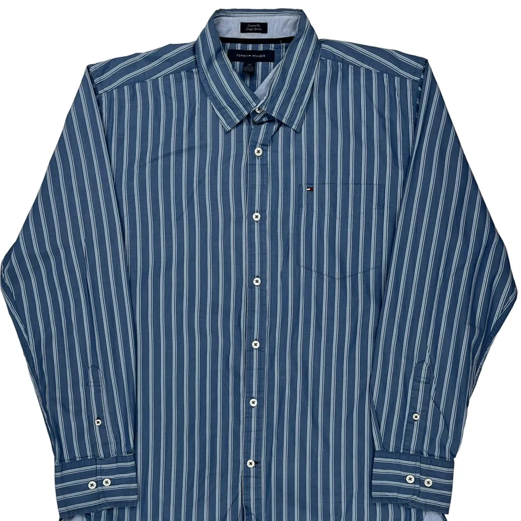 Tommy Hilfiger Striped Shirt - Large Blue Cotton - Image 4