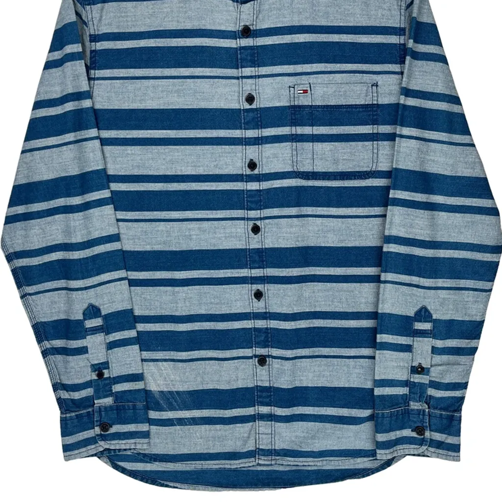 Tommy Hilfiger Striped Shirt - Large Blue Cotton - Image 4