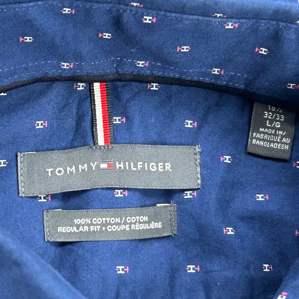 Tommy Hilfiger Polka Dot Shirt - Large Blue Cotton - Image 3