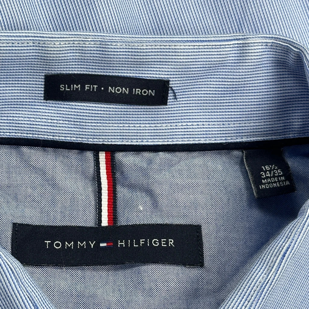 Tommy Hilfiger Slim Fit Shirt - Large Blue Cotton - Image 3