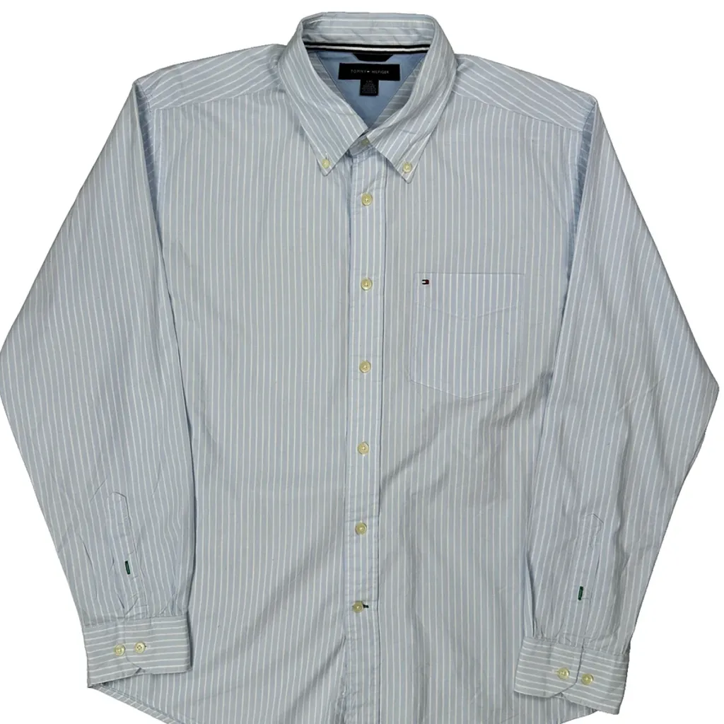 Tommy Hilfiger Striped Shirt - Large Blue Cotton - Image 4