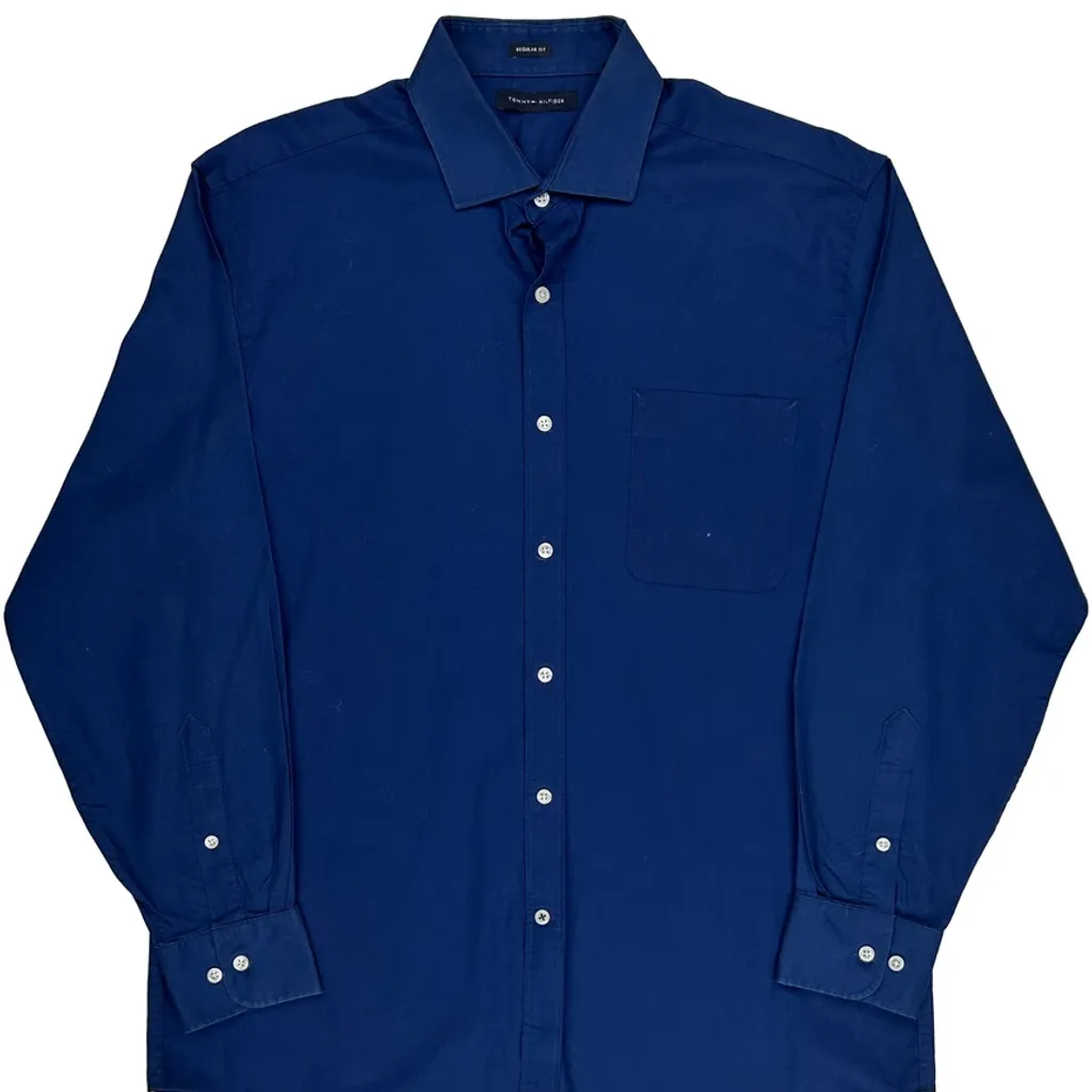 Tommy Hilfiger Shirt - Large Blue Cotton - Image 5