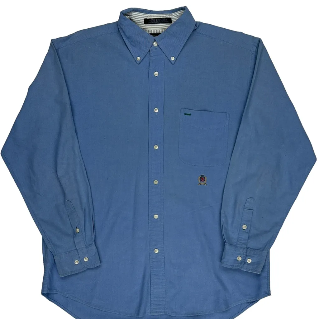 Tommy Hilfiger Shirt - Large Blue Cotton - Image 5