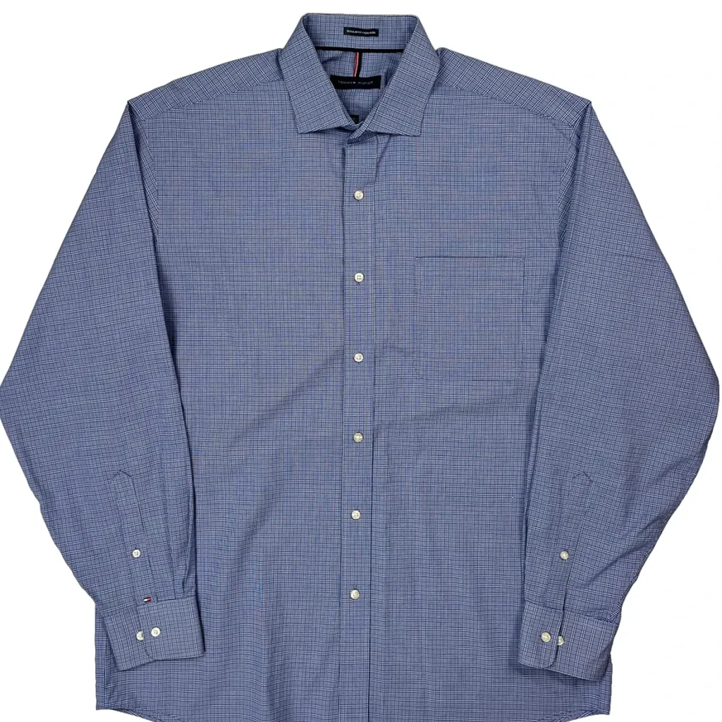 Tommy Hilfiger Checked Shirt - Large Blue Cotton - Image 4