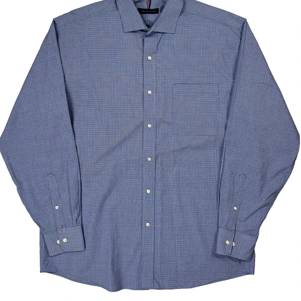 Tommy Hilfiger Checked Shirt - Large Blue Cotton - Image 5