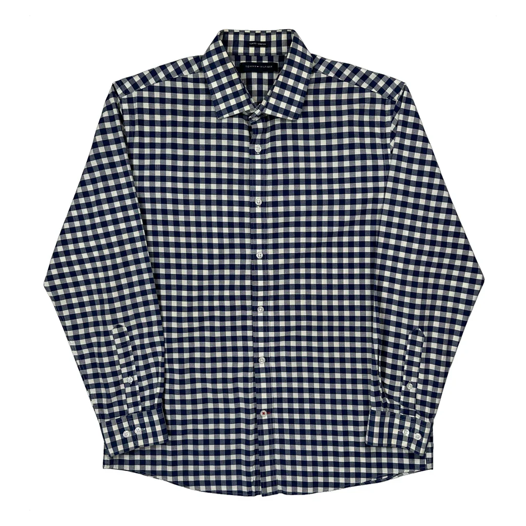 Tommy Hilfiger Slim Fit Shirt - Large Blue Cotton