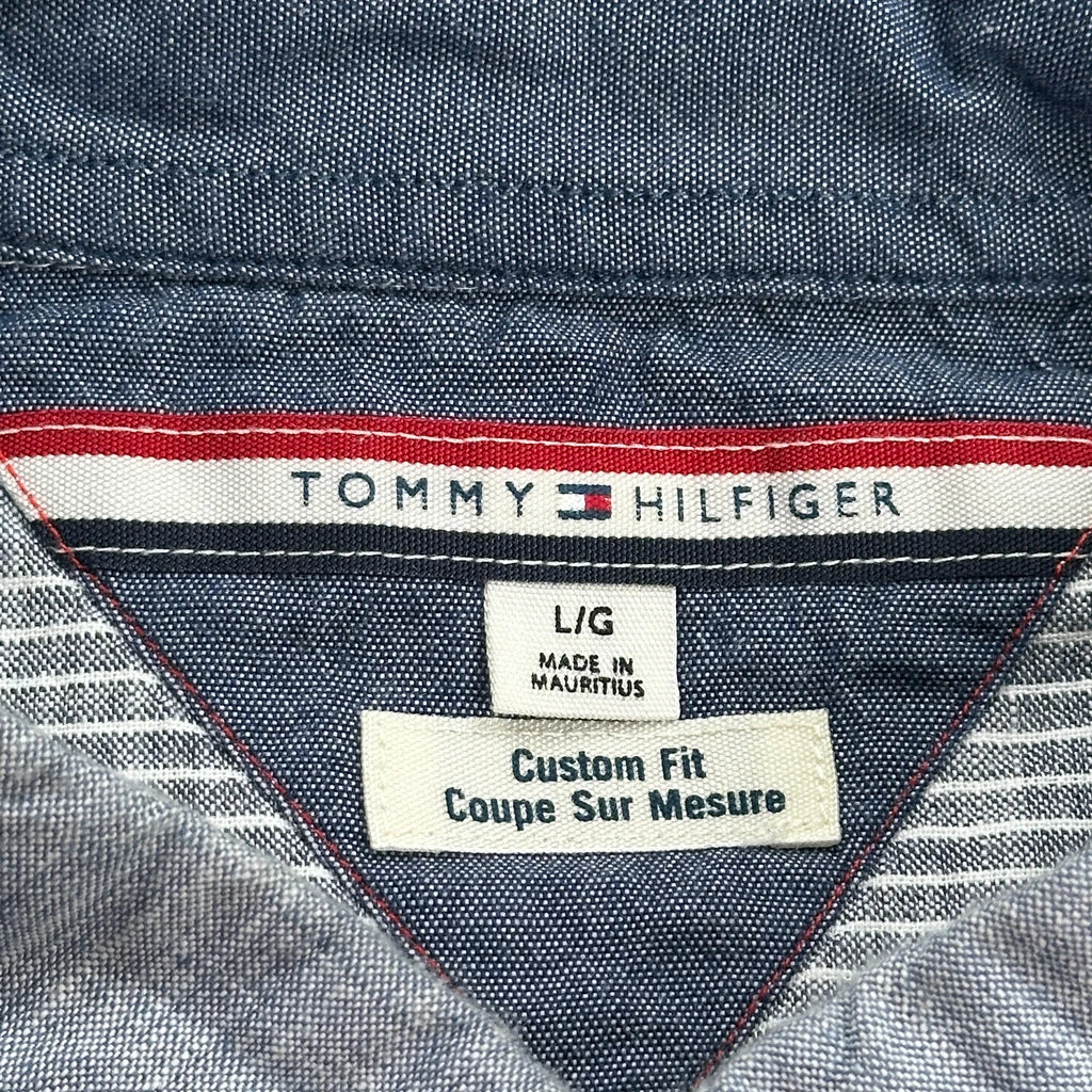Tommy Hilfiger Striped Shirt - Large Blue Cotton - Image 3